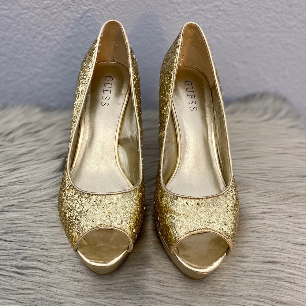Guess Gold Glitter Heels
